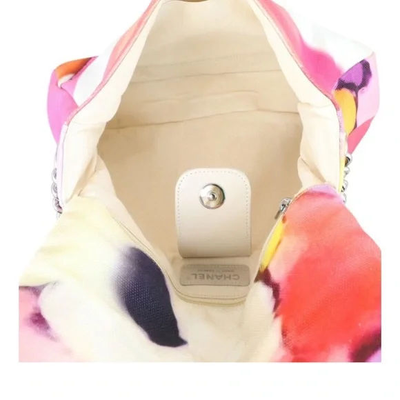 💎✨BEAUTIFUL✨💎CHANEL FLAP WATER COLOR  MESSENGER ULTRA RARE FLOWER POWER GRAFITI - Picture 11 of 13